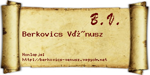 Berkovics Vénusz névjegykártya